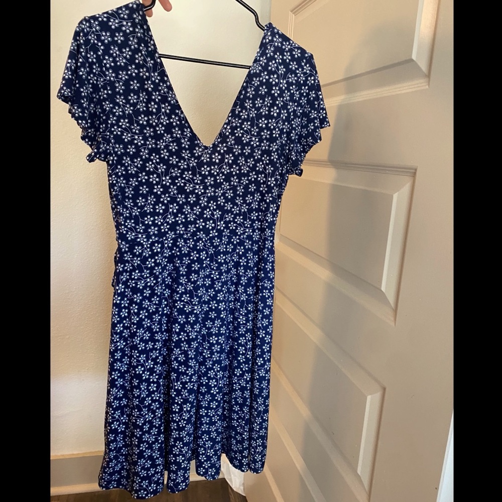 Kaileigh M blue and white floral dress